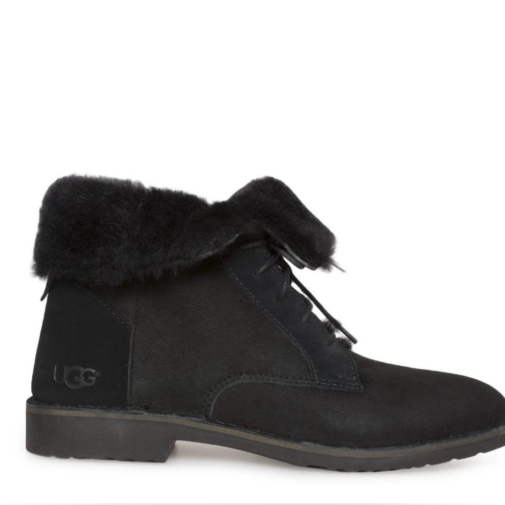 UGG size 9 Quincy Women's Black suede Winter ankle Boots